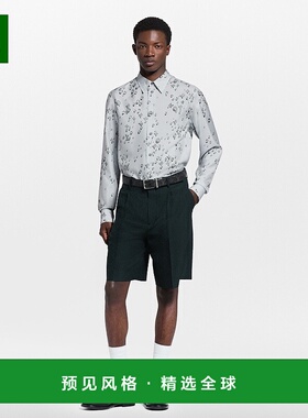 1h可退 欧洲直邮LV路易威登 Monogram男士天蓝色真丝老花图案长袖