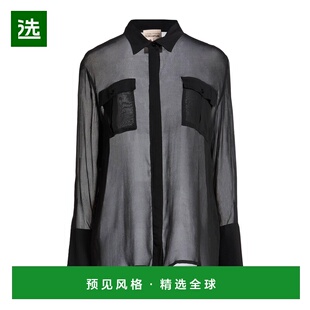 1h可退 香港直邮Semicouture 女士 Blouses 纯色衬衫 black黑色
