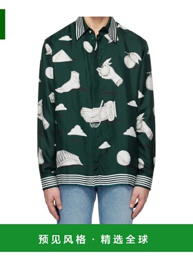 香港直邮CASABLANCA 男士衬衫 UMPS25SH02102 SS2025 绿色 长袖衬