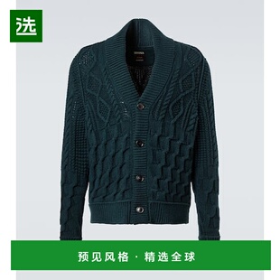 香港直邮zegna 杰尼亚 男士 粗线针织羊绒针织开衫