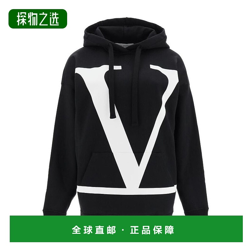 【99新未使用】香港直邮Valentino logo抽绳连帽卫衣 UB3MF06Q5TM