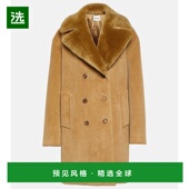皮毛饰边灯芯绒大衣西装 1h可退 缪缪 女士 香港直邮Miu Miu