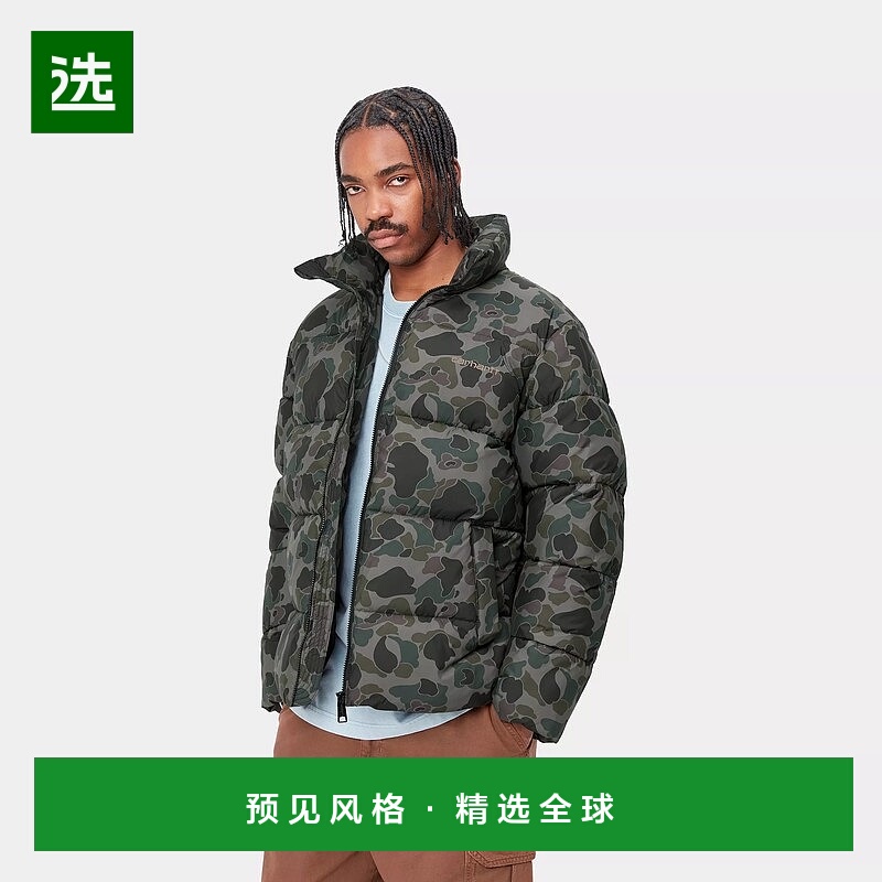 欧洲直邮Carhartt Wip 男士灰色涤纶羽绒服夹克保暖