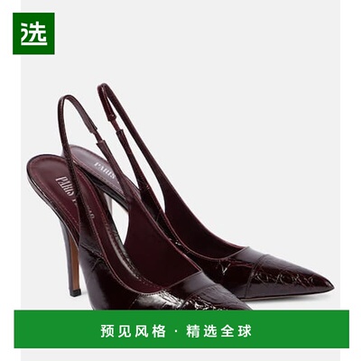 1h可退 香港直邮Paris Texas 女士 Miranda 105 鳄鱼纹皮质露跟浅