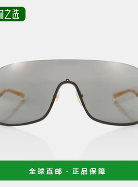 1h可退 香港直邮Gucci 古驰 女士 防护罩太阳眼镜 metal金属色 舒