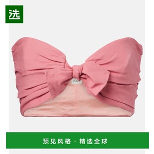 1h可退 香港直邮TOVE 女士 Awa 亚麻棉混纺文胸式上衣 pink粉色