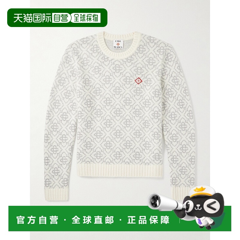 香港直邮Casablanca 男士 Logo-Appliquéd 提花针织毛衣 MAW25KW