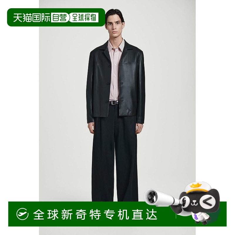 欧洲直邮COS 男士黑色皮革商务休闲鞋新款
