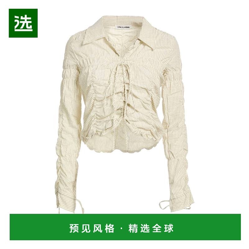 1h可退 香港直邮LOW CLASSIC 女士 条纹衬衫 beige米色 舒适时尚,女装/女士精品,衬衫,淘宝优惠券,粉丝福利购,淘宝优惠卷