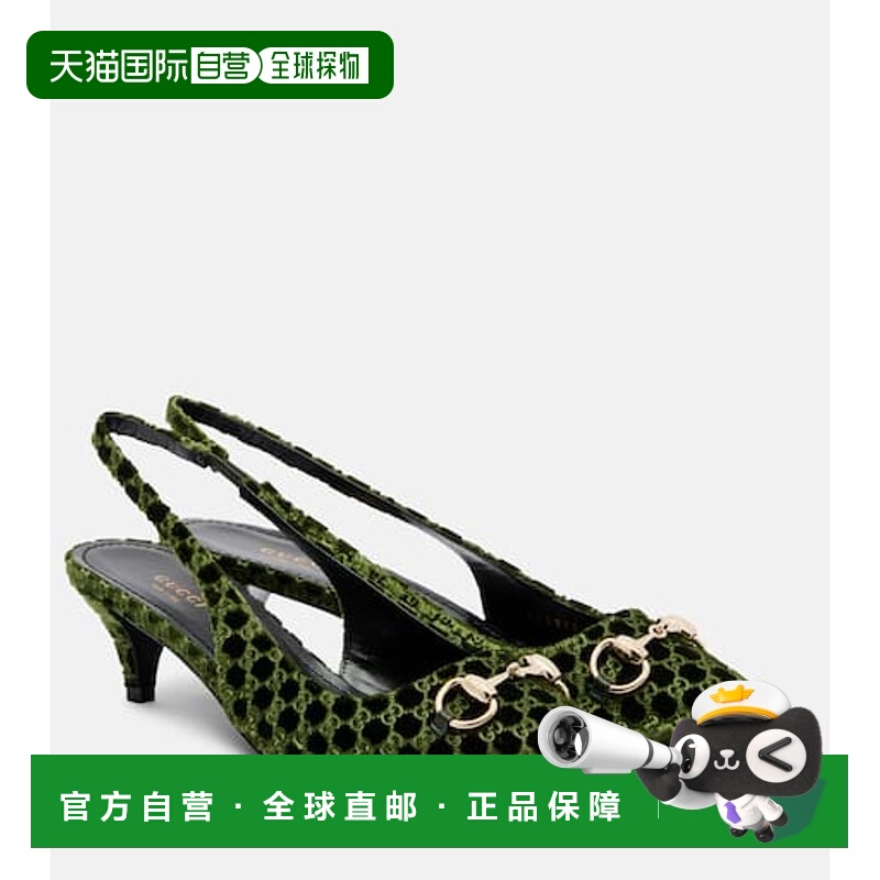 1h可退 香港直邮Gucci 古驰 女士 GG Erin 马衔扣露跟浅口鞋女鞋