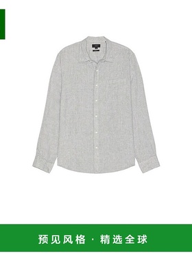 1h可退 香港直邮VINCE 男士 Seperate 千鸟格前襟长袖衬衫 M08481