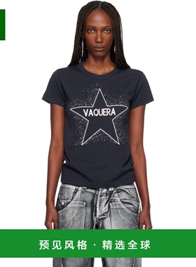 1h可退 香港直邮Vaquera 女士 黑色 Star T 恤 VAQ10T002