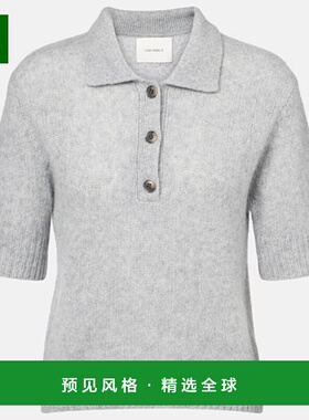 1h可退 香港直邮LISA YANG 女士 Masy 羊绒真丝Polo衫 grey灰色