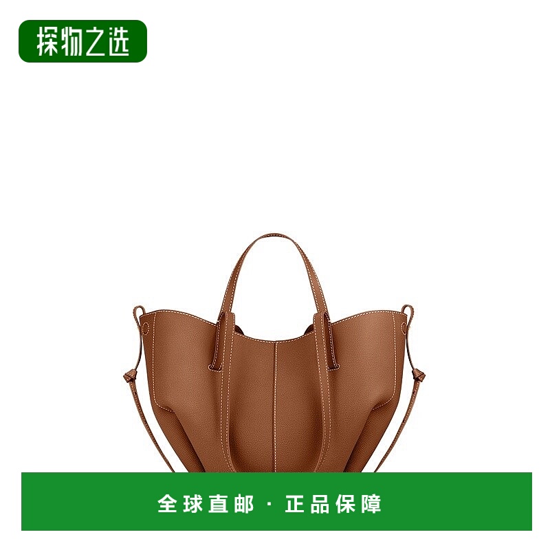 欧洲直邮POLENE Cyme Mini女士驼色小牛皮单肩包托特包手提包