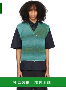 1h可退 香港直邮Wooyoungmi 吴阳米 男士 绿色 & 蓝色条纹马甲 W2