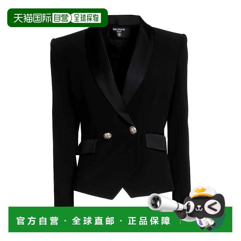 1h可退 香港直邮Balmain 巴尔曼 女士 西装外套 black黑色 舒适时