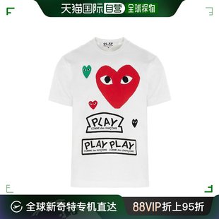 Play 香港直邮Comme Garcons P1T2801 Des 心形logo图标T恤