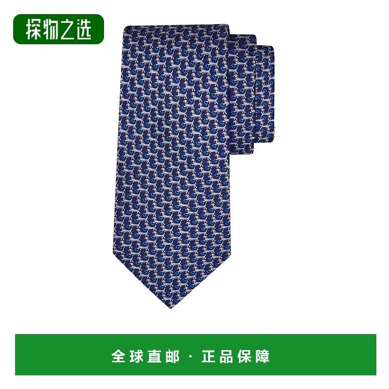 香港直邮Salvatore Ferragamo 腊肠犬印花领带 351290