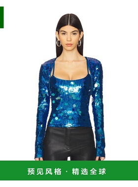 1h可退 香港直邮Danielle Guizio 女士 亮片开胸短外套 F24703W02