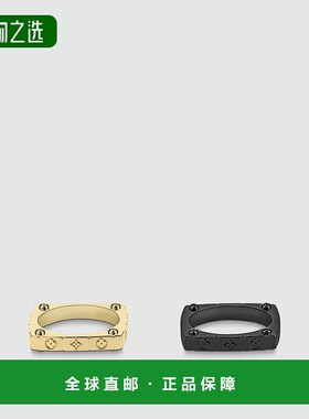 1h可退 欧洲直邮LV/路易威登 男士金色/黑色精钢/金属戒指新款