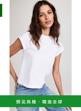 1h可退 香港直邮AGOLDE 女士 Bryce 小肩袖 T 恤 white白色 舒适