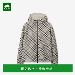 欧洲直邮Burberry 博柏丽 男士青灰色聚酯夹克新款博柏利外套