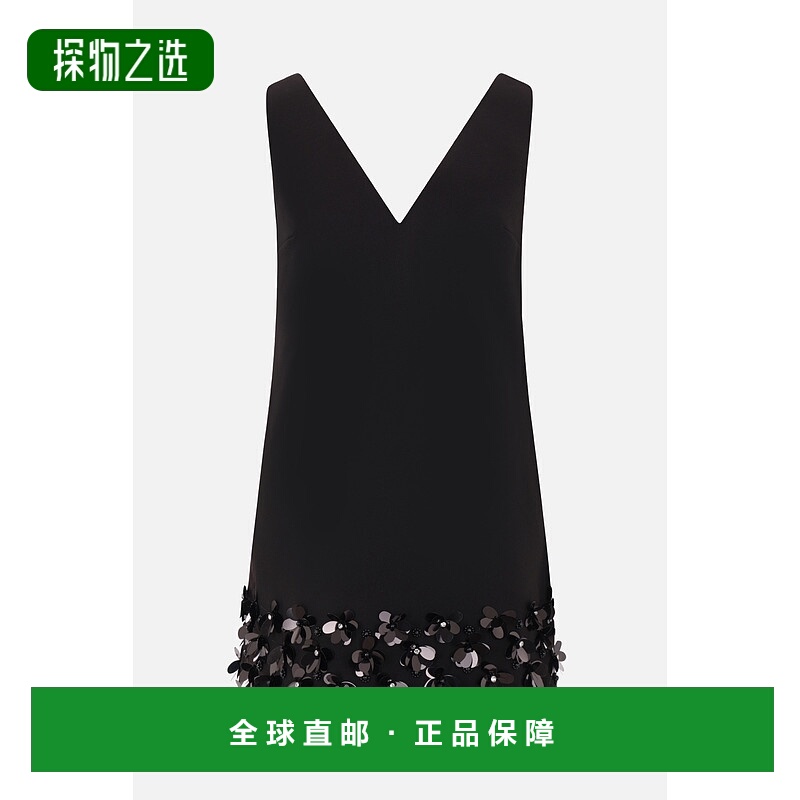 香港直邮Self-Portrait 女士 3D 绉纱珠片迷你连衣裙 RS25120SBBL