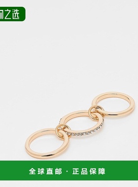 香港直邮ASOS 女士 faux-crystal 设计链接堆叠装饰色调戒指(金色