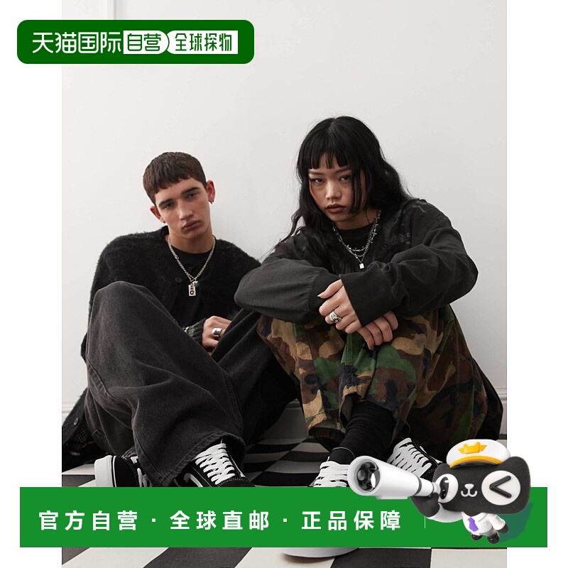 1h可退 香港直邮Vans 范斯 男士 Old Skool 经典款训练鞋(黑色/白