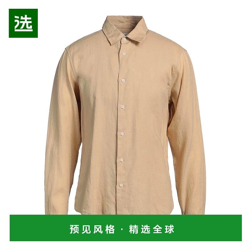 香港直邮Sandro 男士 亚麻衬衫 beige米色 舒适时尚