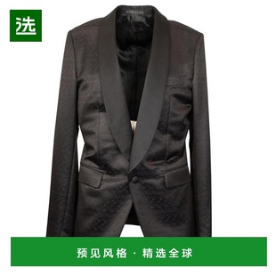 1h可退 【美国直邮】Caruso 黑色羊毛丝绸单排扣燕尾服西装外套