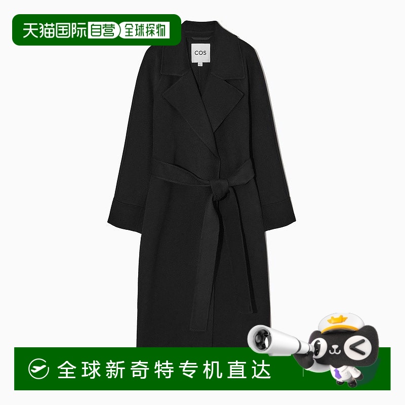 欧洲直邮COS 女士黑色羊毛大衣新款
