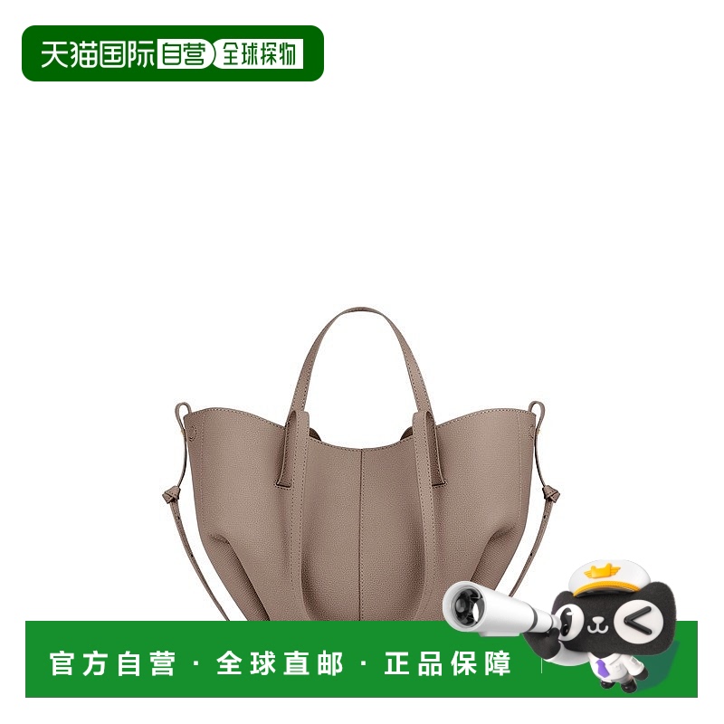 自营欧洲直邮POLENE Cyme Mini女士褐色小牛皮手提包