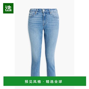 1h可退 【美国直邮】PAIGE Brigitte 破洞高腰窄腿七分牛仔裤