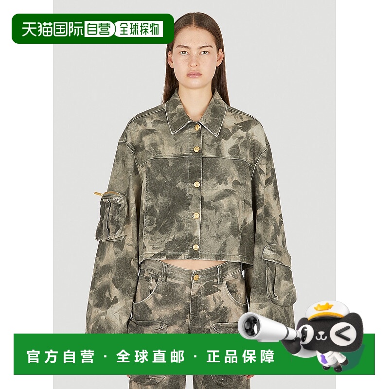 1h可退 香港直邮Blumarine 蓝色情人 女士 迷彩工装夹克 2B059AF5