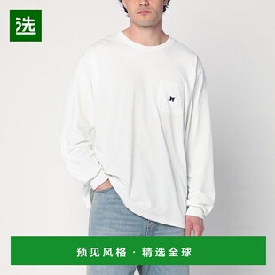 1h可退 香港直邮Needles 男士 白色带Logo拼缀衬衫 QV361PLWHT