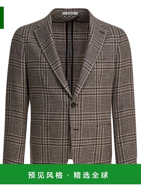 1h可退 香港直邮Tagliatore 男士 棕色初剪羊毛混纺夹克 1SMC22KA