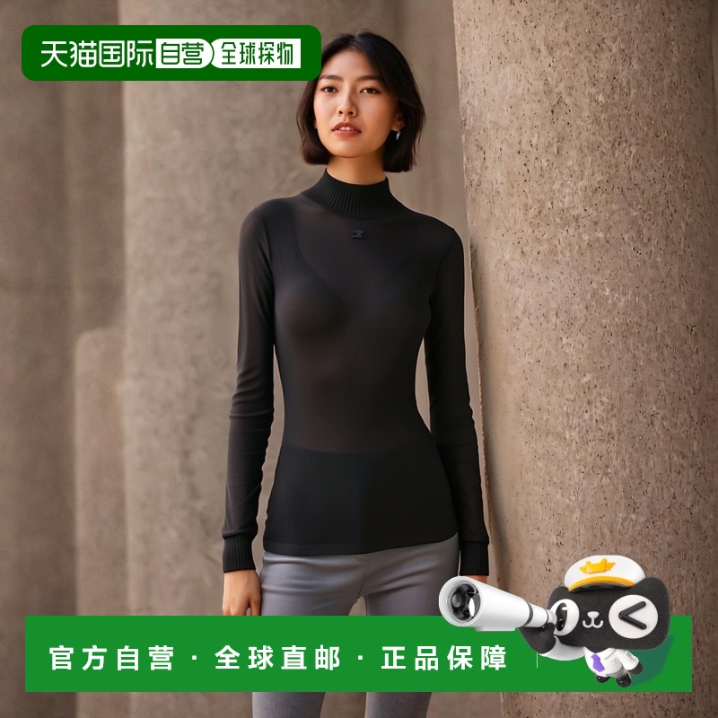 1h可退 欧洲直邮COURREGES 女士针织毛衣PERJTO029JS01159999高领