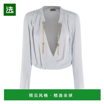 1h可退 香港直邮Elisabetta Franchi 女士 綴飾裹身連身衣 CB0055