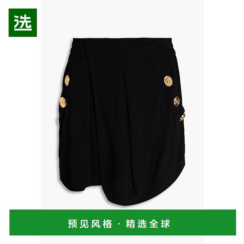1h可退 香港直邮Balmain 巴尔曼 女士 垂坠绉纱短裤 XF1PA130VB00