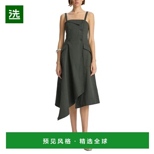 1h可退 【美国直邮】ALC|ALC Scarlett 亚麻混纺中长连衣裙