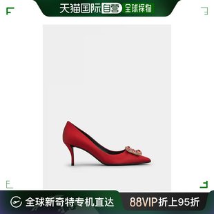 水钻扣缎面高跟鞋 欧洲直邮ROGER VIVIER Flower