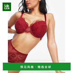 Rosie 1h可退 Fuller 女士 设计胸部蕾丝带里衬深V 香港直邮ASOS