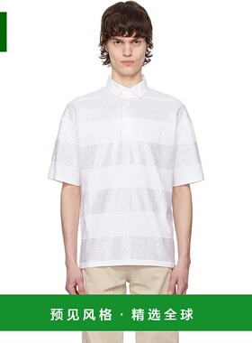 1h可退 香港直邮Coperni 男士 白色条纹 Polo 衫 COPJS117CRF5026