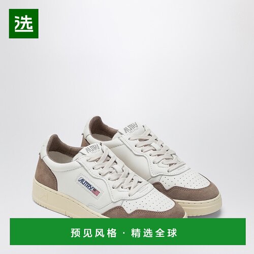 香港直邮AUTRY 女士 Medalist 绒面革运动鞋(白/棕) AULWGS43