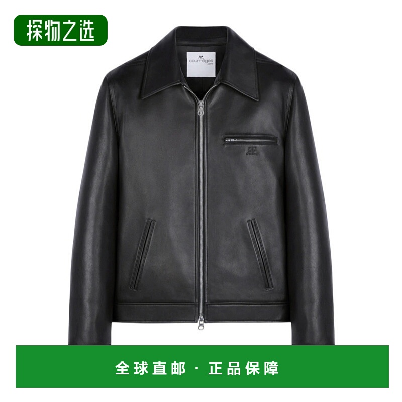 香港直邮Courreges 长袖皮夹克 324LBL204CV0034