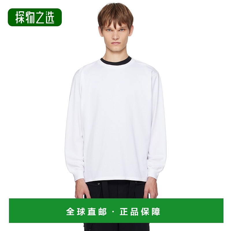 香港直邮AURALEE 男士 白色 Luster Plaiting 长袖 T 恤 A00P01GT