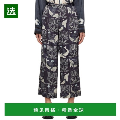 1h可退 香港直邮Commas 男士 海军蓝印花长裤 RS24P110P506FRESCO