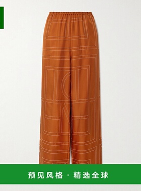 1h可退 香港直邮TOTÊME 女士 字母花押真丝长裤 241WRB1092FB0089