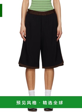 1h可退 香港直邮Wales Bonner 女士 黑色 Ossie 短裤 MS25TR20WV0